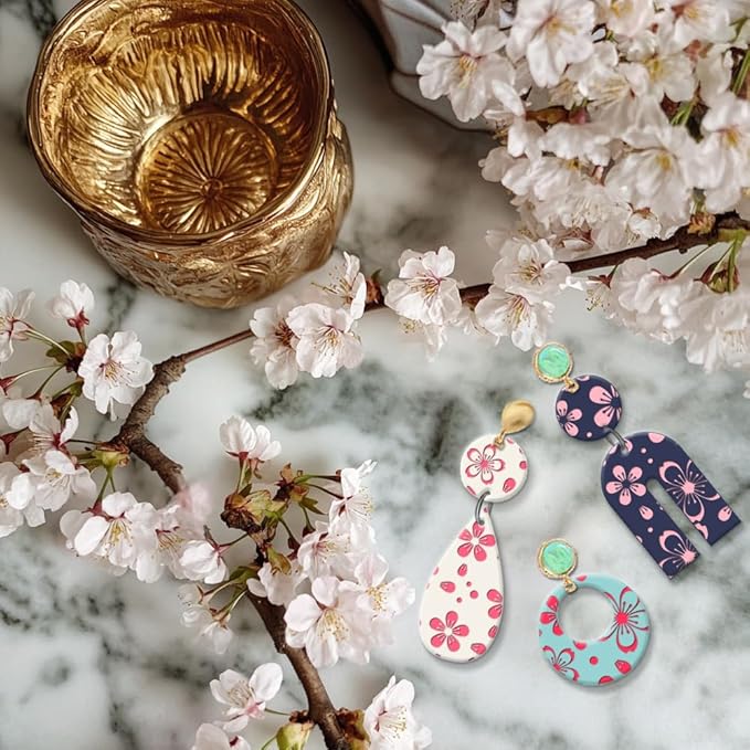 CHGCRAFT Cherry Blossoms Polymer Clay Texture Sheets Flowers Texture Silicone - Image 4