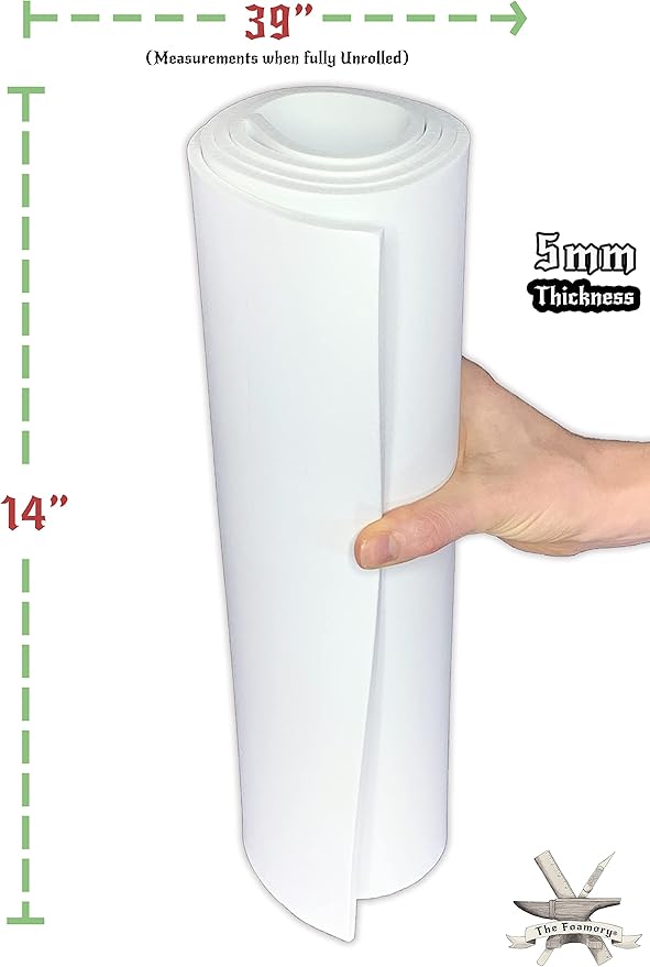 Shape Retention EVA Cosplay Foam 5mm 14x39 inch White or Black High Density EVA - Image 4