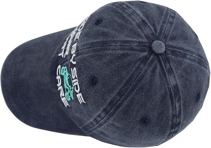 KKMKSHHG Side by Side Hair Don't Care Baseball Cap, Funny Embroidered Adjustable Washed Cotton Outdoor Car Hat for Women Men