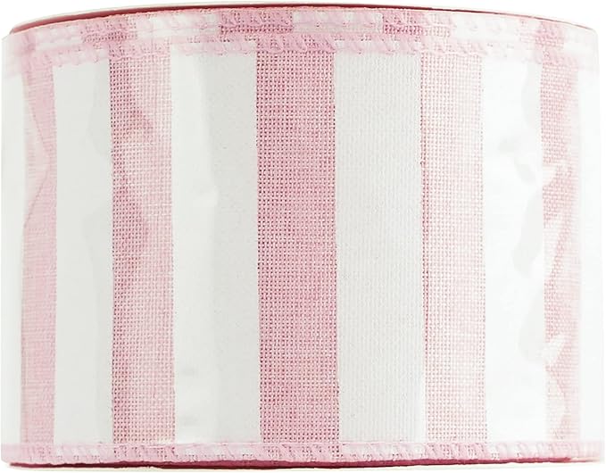 MEEDEE Pink Striped Burlap Ribbon - Image 9