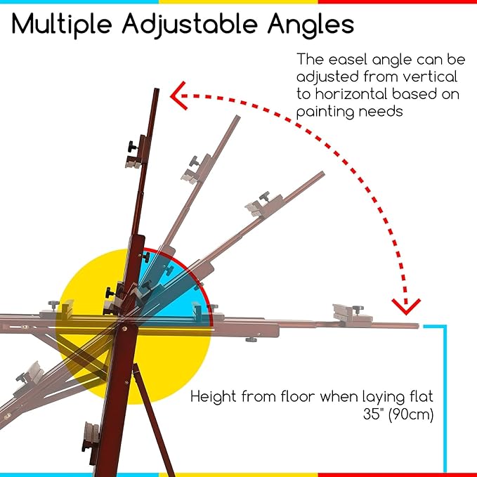 MEEDEN Multi-Function Studio Easel, H-Frame Easel, Painting Easel - Image 3
