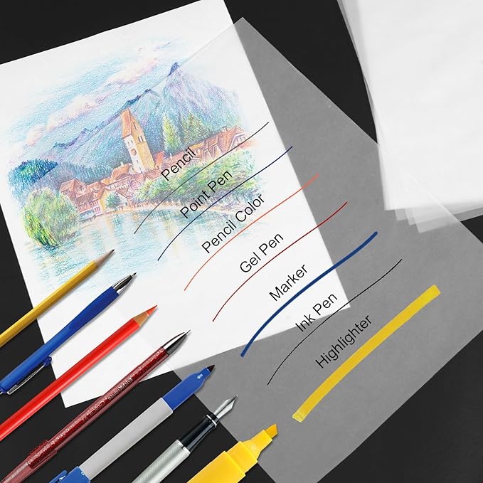 120 Sheets Tracing Paper for Drawing, 8.5”x 11” Trace Paper, Translucent Vellum - Image 5