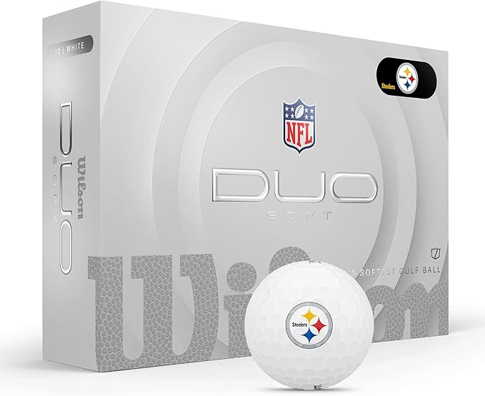 WILSON 2025 Duo Soft NFL Golf Ball - 12 Balls, White, Atlanta Falcons