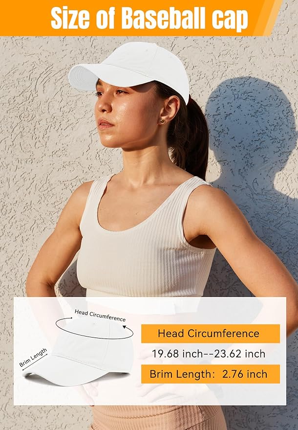 Zando Unisex Classic Baseball Caps Adjustable Sports Hats Outdoors Cotton Baseball Hat Cute Preppy Hat Golf Running Dad Hat
