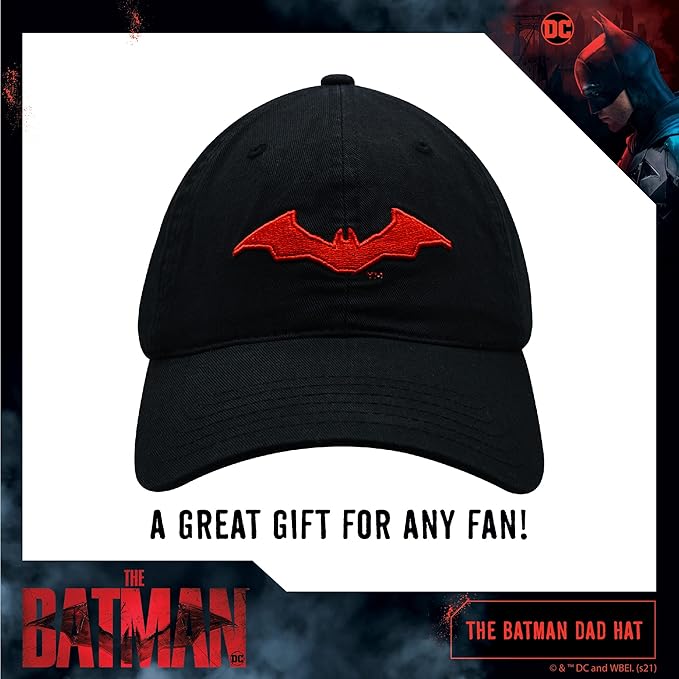 DC Comics The Batman Dad Hat, Adult Baseball Cap with Flat Brim, One Size