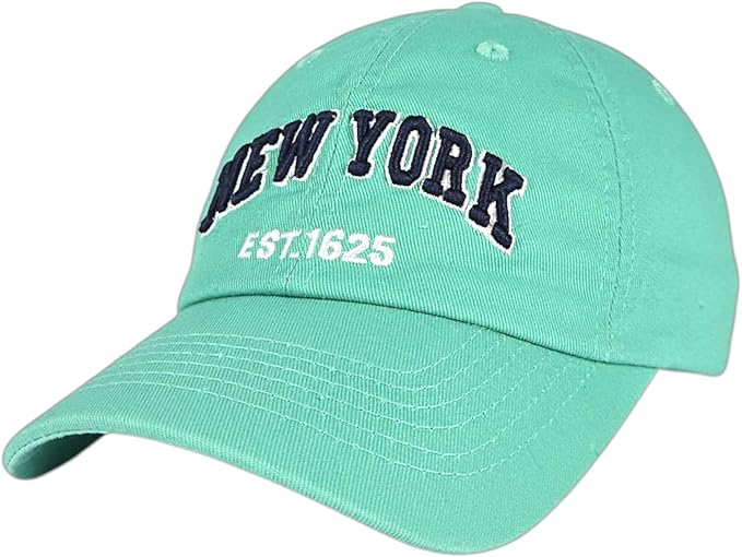 Elidan NY Dad Hat New York EST.1625 Cotton Cap, Adjust Buckle Strap, Unstructured Low-Profile NY Baseball Cap for Men & Women