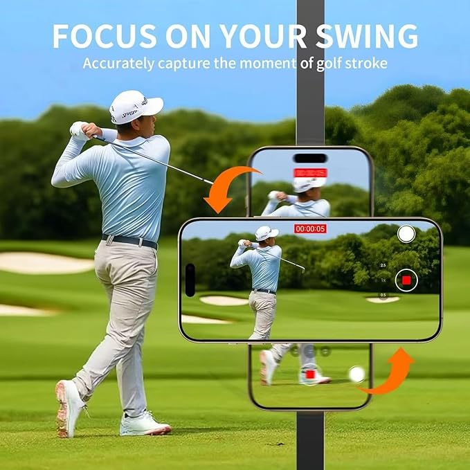 Magnetic Golf Cart Phone Holder for MagSafe iPhone 12-17 – Top Golf Gifts for Men Women Dad, 2026 Essential Golf Cart Accessories Fits EZGO, Club Car, Yamaha