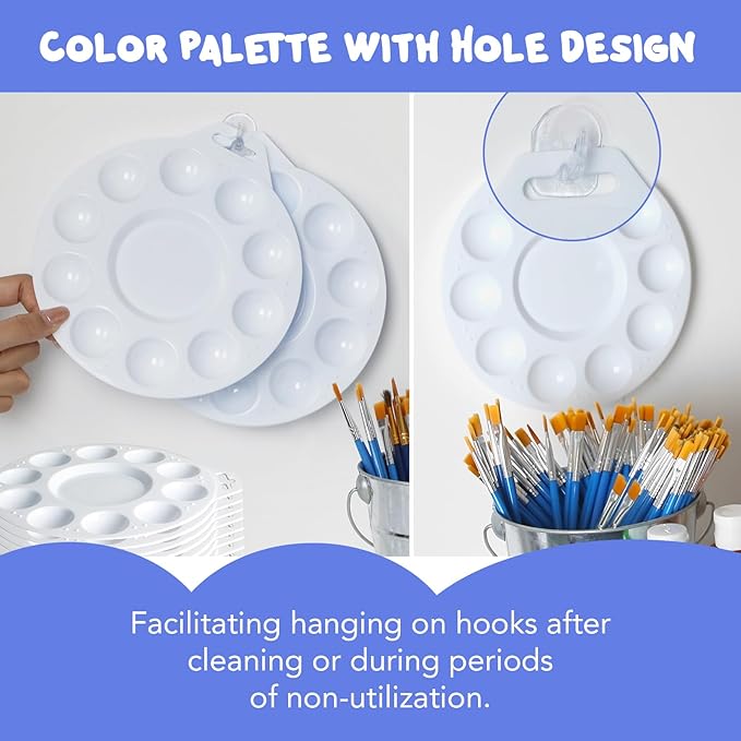 30Pcs Paint Tray Palettes, Plastic Paint Pallets - Image 2