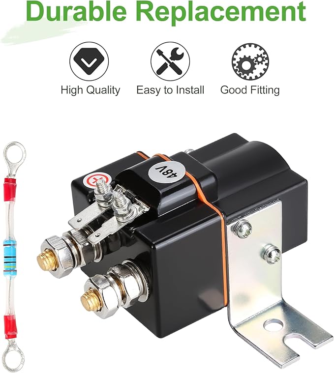 10L0L 48V Golf Cart Albright Solenoid and Resistor Assembly Compatible with Club Car DS 1995-up & Precedent 2004-08 Golf Cart Part Replaces OEM# 101908701 102774701 1014947