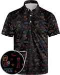 Golf Polo Shirts for Men Funny Print Short Sleeve Golf Shirts Performance Golf Polos