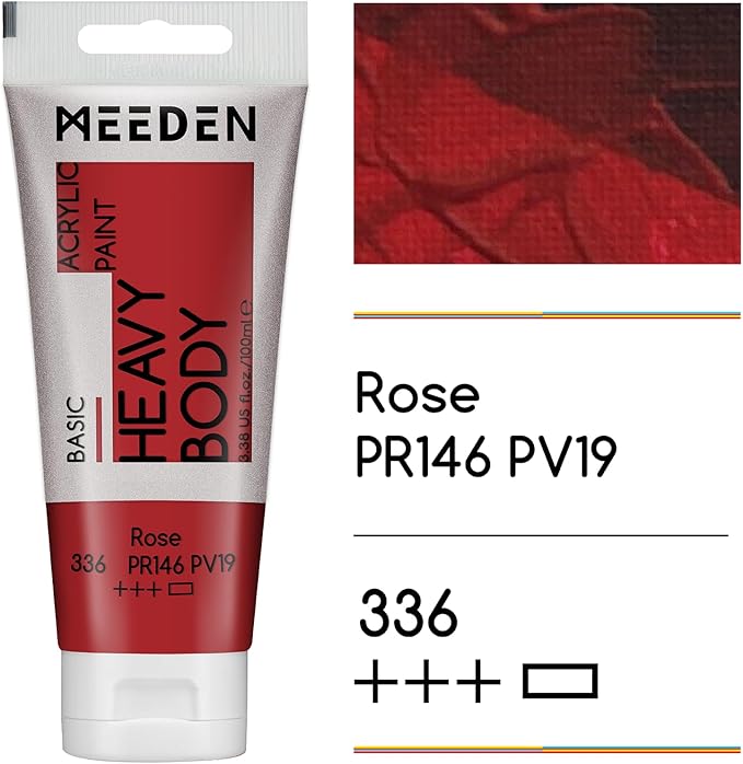 MEEDEN Acrylic Paint Rose Red: Bundled - 100ml/3.38oz x 2 Bulk Heavy Body - Image 2