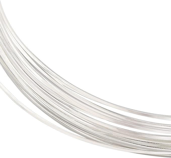 BENECREAT 23 Gauge 16 Feet Silver Square Copper Wire, Bendable Metal Craft Wire by BENECREAT