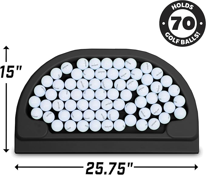 GoSports All-Weather Golf Ball Trays with 70 Ball Capacity - Black or Green - Compatible with All Hitting Mats