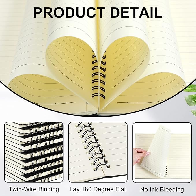 Yahenda 72 Pcs Spiral Notebook Bulk A5 Journal Lined 8.3'' x 5.5'' Writing - Image 3