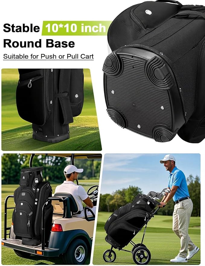 Vancropak Golf Cart Bag, Golf Gifts for Men with 15 Way Divider Top, USB Charging Port, Waterproof Protective Rain Cover, Shoe Compartment, Cooler Pocket, Tracker Slot, Umbrella Holder, Golfer Gifts