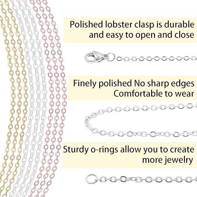 Jishi 30ft Jewelry Making Chains Bulk 2mm Necklace Chains, Jewelry Making - Image 3