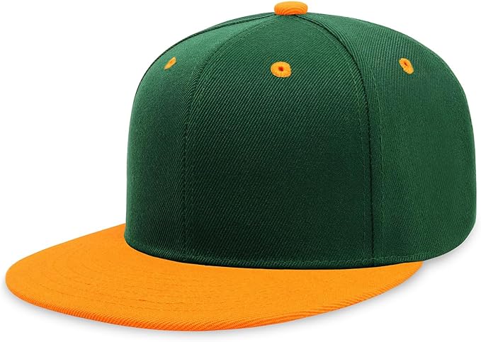 CHOK.LIDS Flat Bill Visor Classic Snapback Hat Blank Adjustable Brim High Top End Trendy Color Style Plain Tone Baseball Cap