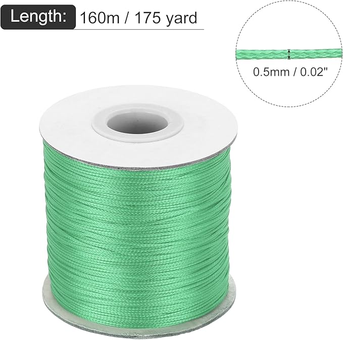 MECCANIXITY Waxed Cord 0.5mm Waxed Polyester Cord 175 Yard Wax String - Image 2