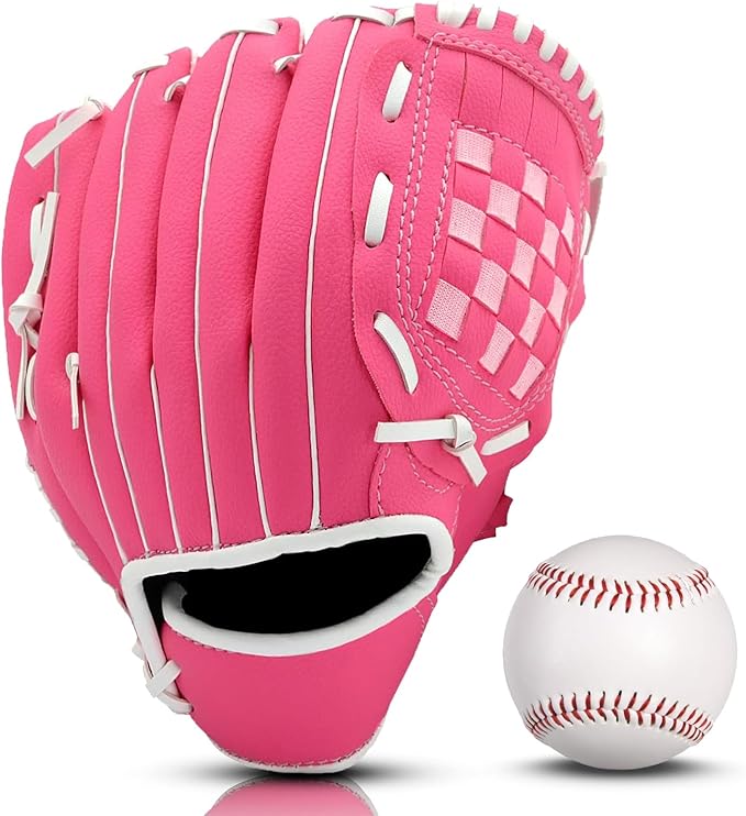 Baseball Glove + Ball Sets, Softball Glove, Baseball Mitt, 10.5''-12.5'' for Youth/Adult Training and Beginner Play, Synthetic Leather Softball Mitt