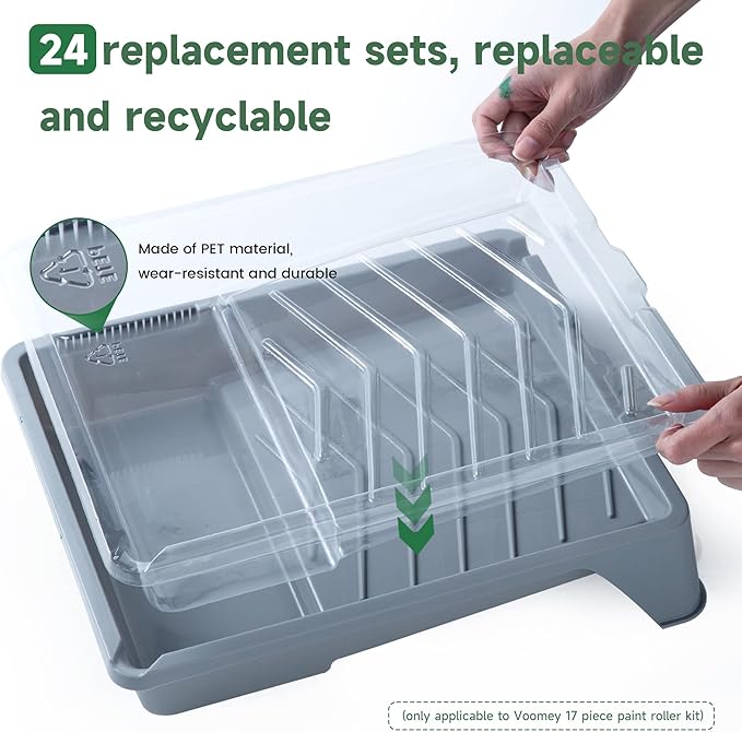 Voomey Paint Tray Liner Disposable, Paint Pan Liners, Leak-Proof & Easy Cleanup - Image 3