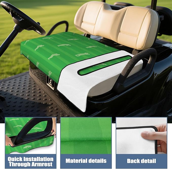 Golf Cart Seat Covers, Golf Cart Seat Towel Blanket for 2-Seat Golf Carts, Breathable Golf Cart Seat Cushions Golf Club Car Accessories 51'' x 31''