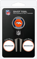 Team Golf NFL Divot Tool with 3 Golf Ball Markers Pack, Markers are Removable Magnetic Double-Sided Enamel