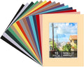 Prudiut 15 Pack 8x10 Picture Mats, Mixed Colors Frame Mattes by Prudiut