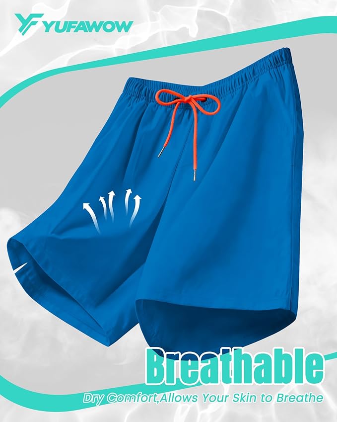 9 Inch Men Swim Trunks with Mesh Lining Quick Dry Breathable Pockets for Summer Beach Cruise Water Park Gym Running