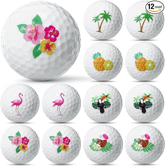 Civaner Hawaii Golf Balls Gift Set Tropical Collection Golf Accessories Novelty Funny Golfer Birthday Gifts for Men Women Coworkers Employee Golfers Lovers