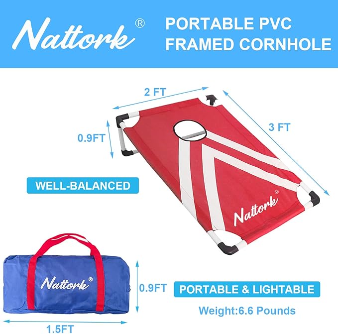 Portable Cornhole Set with 2 Collapsible Cornhole Boards, 8 Cornhole Bean Bags - Image 4