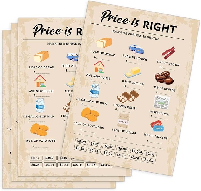 QUPT 90th Birthday Party Games, Price is Right Games, Birthday Party Supplies by QUPT