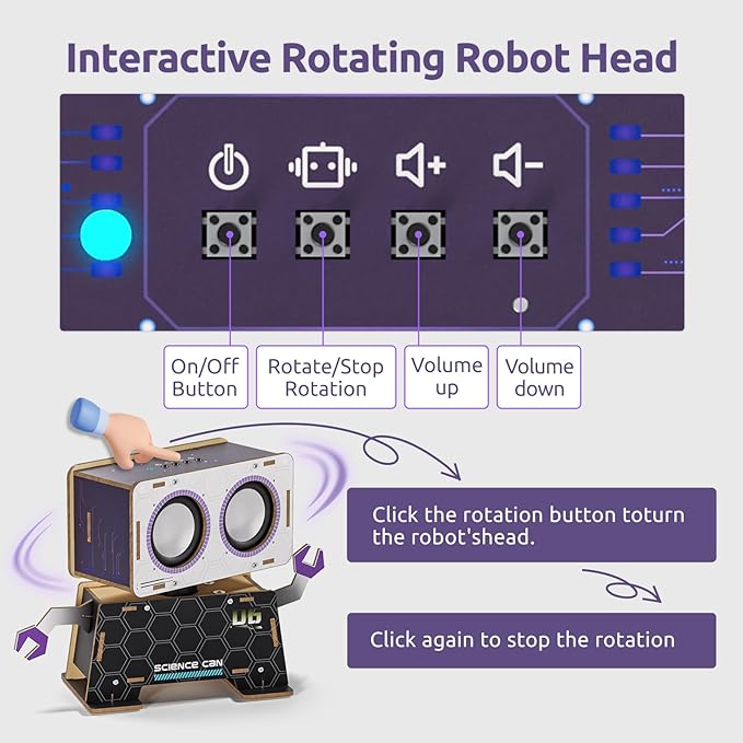 Science Can Stem Toys DIY Bluetooth Speaker, Build Your Robot Bluetooth Speaker - Image 3