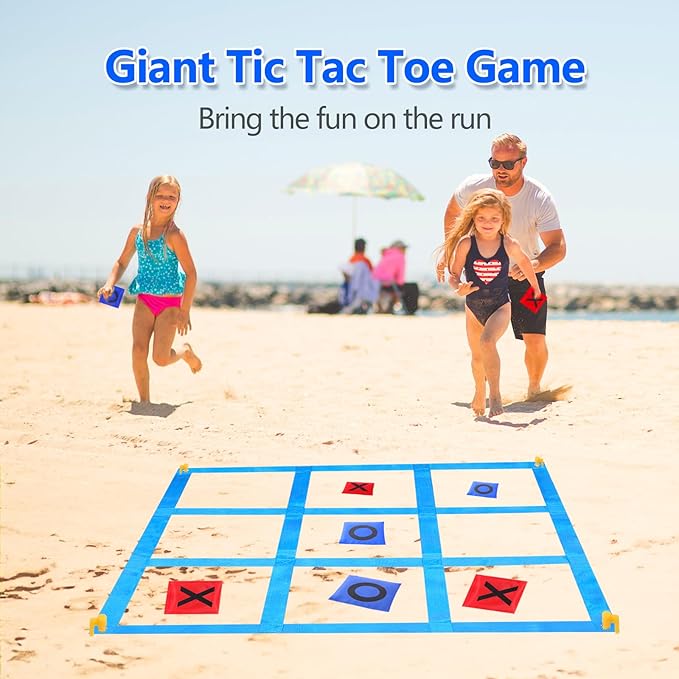 CWLAKON Outdoor Giant Tic Tac Toe Bean Bag Toss Games - Image 3