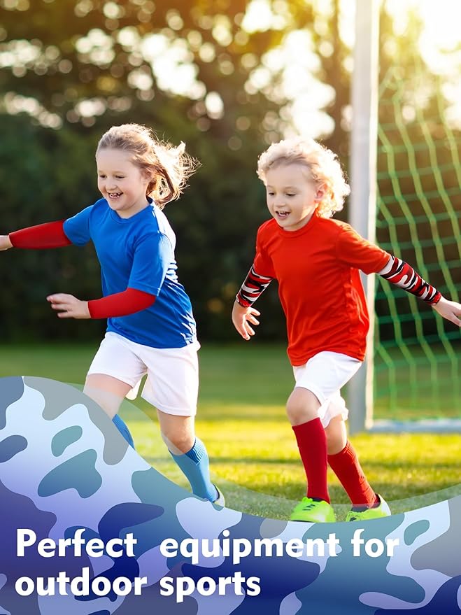 Newcotte 12 Pairs Arm Sleeves for Kids Compression Football Baseball Arm Sleeve Youth UV Protection Breathable Cooling Sleeve