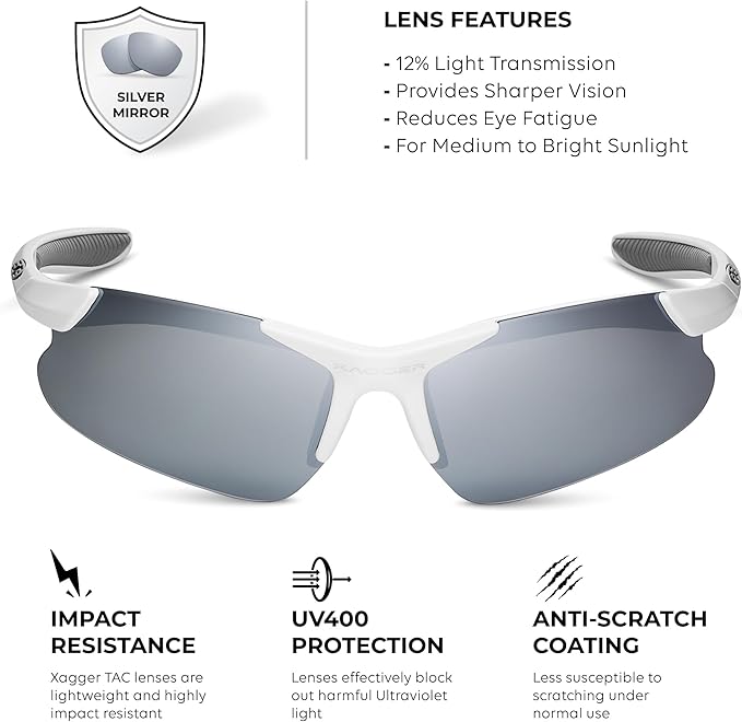 Xagger Kids Youth Polarized Sports Sunglasses for Boys Girls Baseball Softball Glasses TR90 Frame