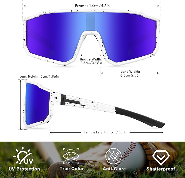 MVPTGRS Youth Baseball Sunglasses for Boys Girls Age 8-14 TR90 Frame Kids Sport Sunglasses for Softball Cycling Baseball Golf