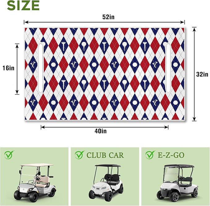 Golf Cart Seat Covers Club Car Golf Cart Accessories for Men Women Golf Carts Seat Towel Blanket 2-Seat Golf Cart Decorations