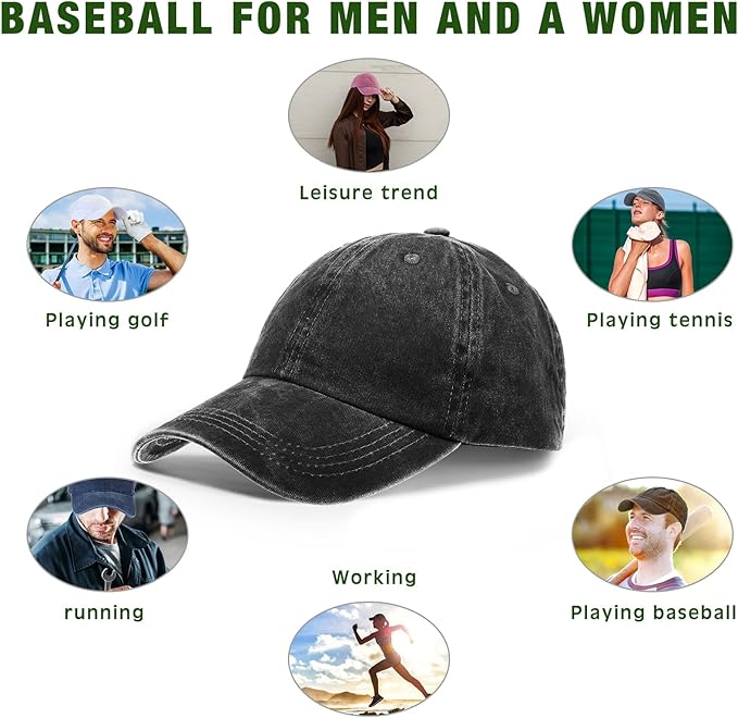 Yahenda 30 Pack Vintage Baseball Cap Washed Denim Distressed Bulk Adjustable Cotton Dad Hat Golf Hats for Women Men