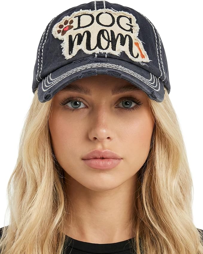 Funky Junque Distressed Vintage Baseball Cap - Embroidered Patch Women's Hat - Holiday, Lifestyle & Patriotic Designs