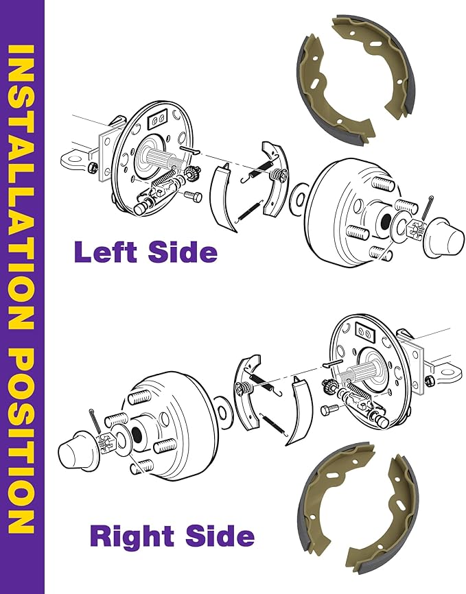 Golf Cart EZGO Brake Shoes and Spring Kit Assembly for EZGO TXT Medalist, Golf Cart Brakes Shoes Pads for 1996-Up Workhorse 94-06 Yamaha G2-G22, EZGO Replacement Parts OE# 27943G01 70795G01 27944-G01