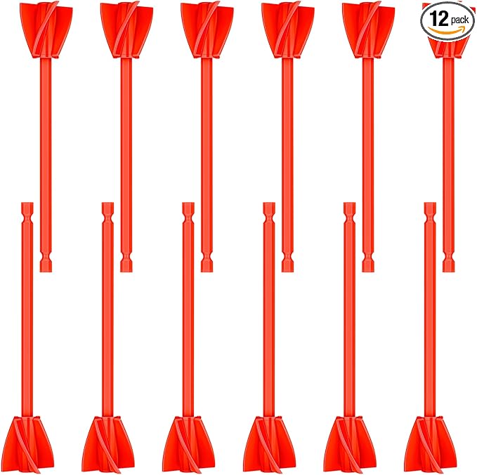 12 Pieces Paint Mixer Drill Attachment, Helix Paint Mixer Resin Drill Mixer by Lauwell