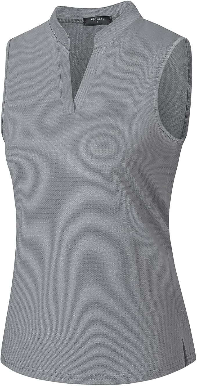 Womens Sleeveless V Neck Golf Polo Shirts