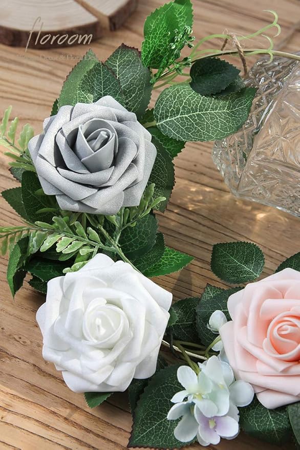 Floroom Artificial Flowers 25pcs Real Looking White Foam Fake Roses - Image 6
