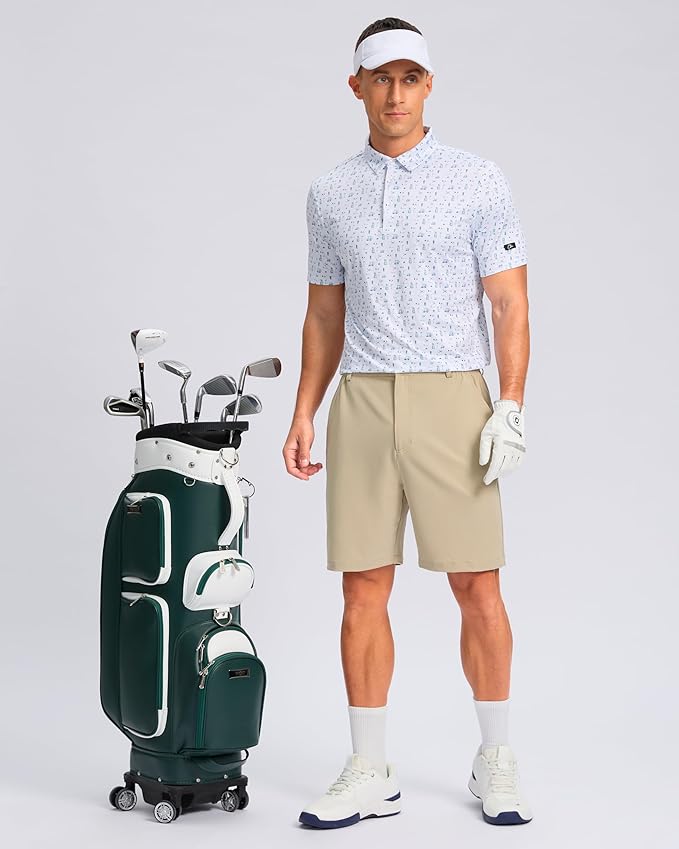 Pudolla Men's Casual Shorts 7"/9"/5" Lightweight Golf Shorts with 3 Pockets Stretch Quick Dry Comfy Work Shorts
