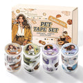 4 Rolls PET Tapes Pre-Cut Washi Tape Stickers by Augurosellspaperstationeryandscrapbookingsupplies