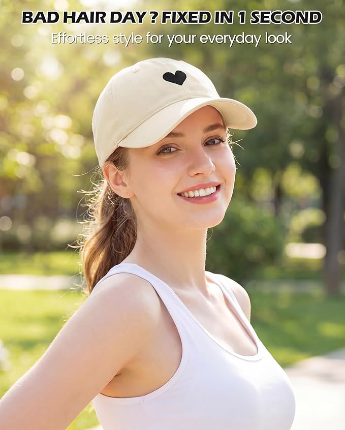 American Trends Womens Baseball Caps Cute Heart Dad Hat, Adjustable Cotton Unisex Cap for Workout, Golf & Everyday Wear
