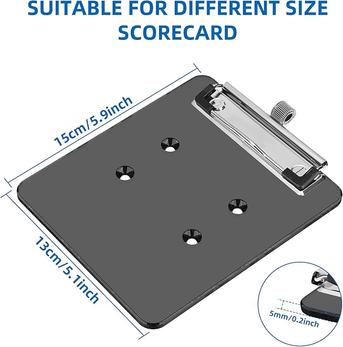 Golf Cart Scorecard Holder with Pencil Holder for Club Car/EZGO/YA/Icon/Star Car/Excar and Other Most Golf Carts. Clear/Black-Tinted are Available 5mm Thick Acrylic and More Sturdy.