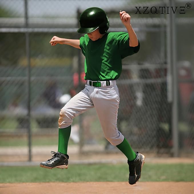 XZQTIVE Baseball Softball Socks and Baseball Softball Belt Combo Set Knee-High Soccer Socks for Kids Youth Adult