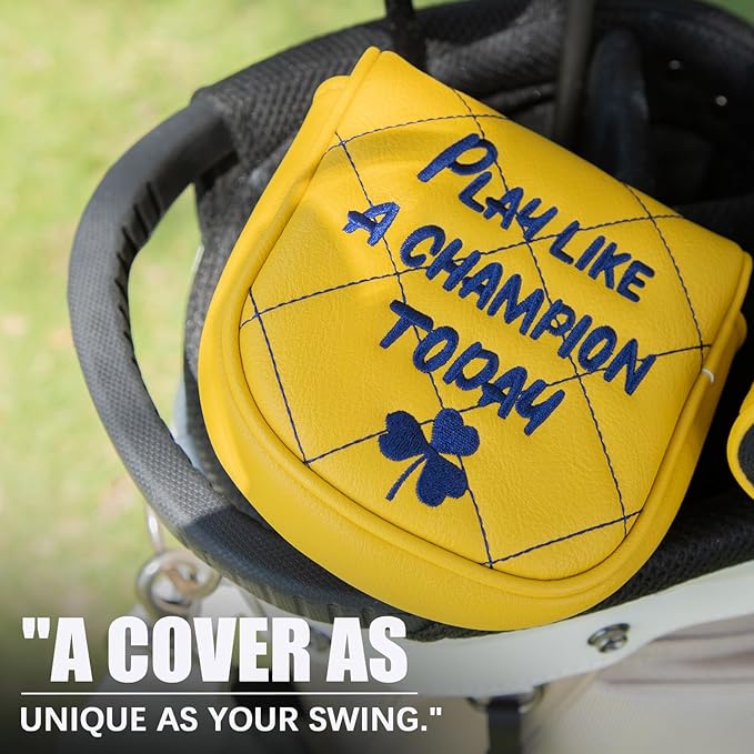 Golf Headcovers Play Like A Champion Today Golf Club Head Covers Advanced Embroidery Premium Leather Driver Headcovers Fairway Wood Covers Hybrid Cover Golf Mallet Putter Cover for DF3 OZ1