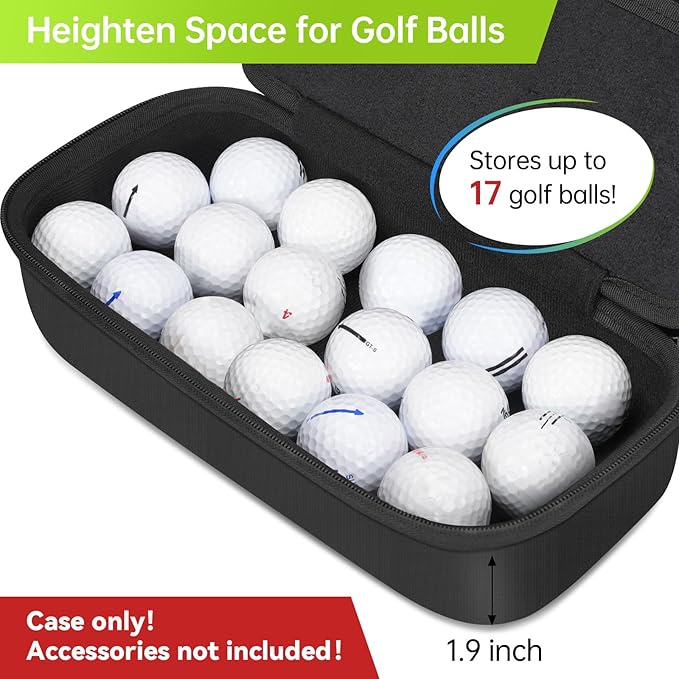 YOREPEK Golf Glove Holder with Removable Glove Shaper, Golf Valentines Gift, Protective Hard Shell Golf Accessories Case Bag with 2 Dividers Fits Balls, Tees, Markers, Cool Gifts for Golfers